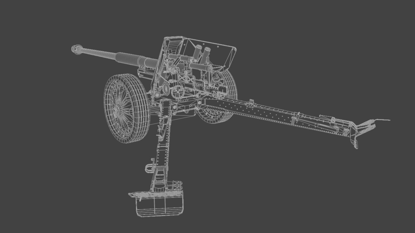 88 mm Pak 43 Anti-Tank Gun Low-poly 3D model_6