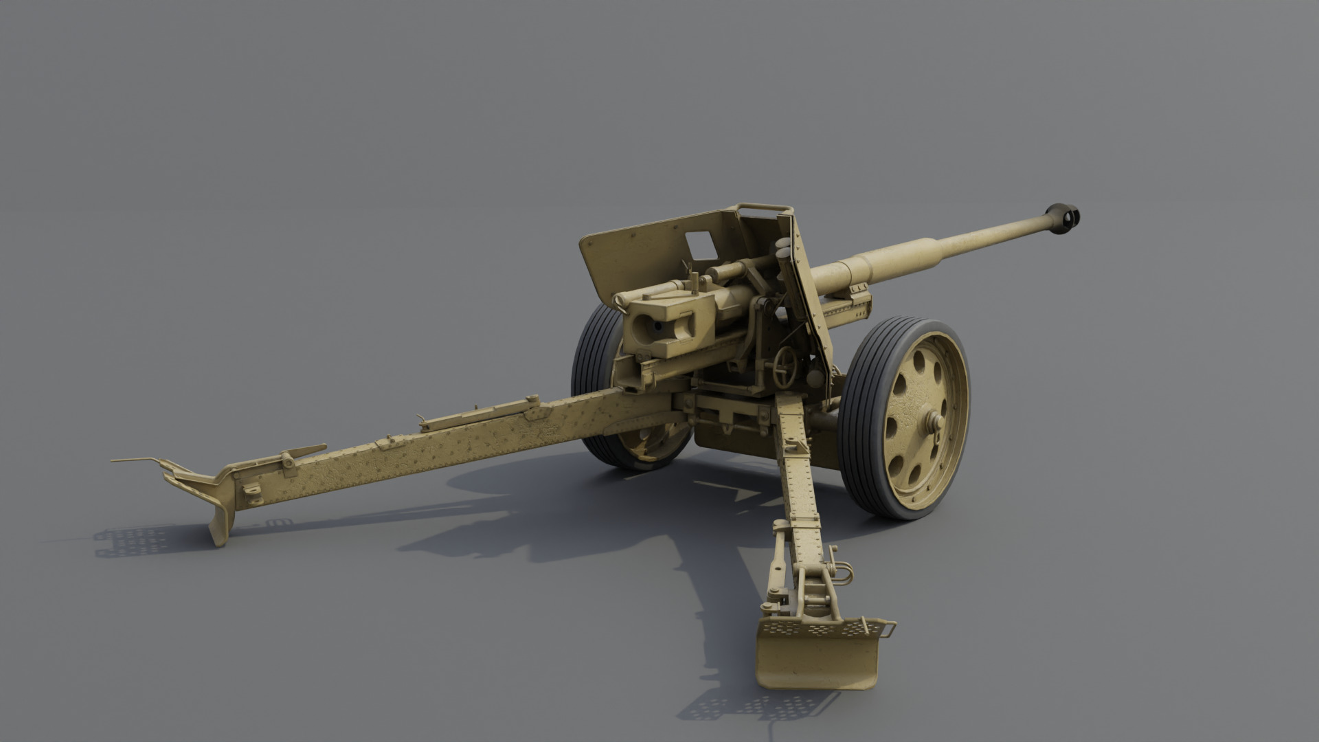 88 mm Pak 43 Anti-Tank Gun Low-poly 3D model_10