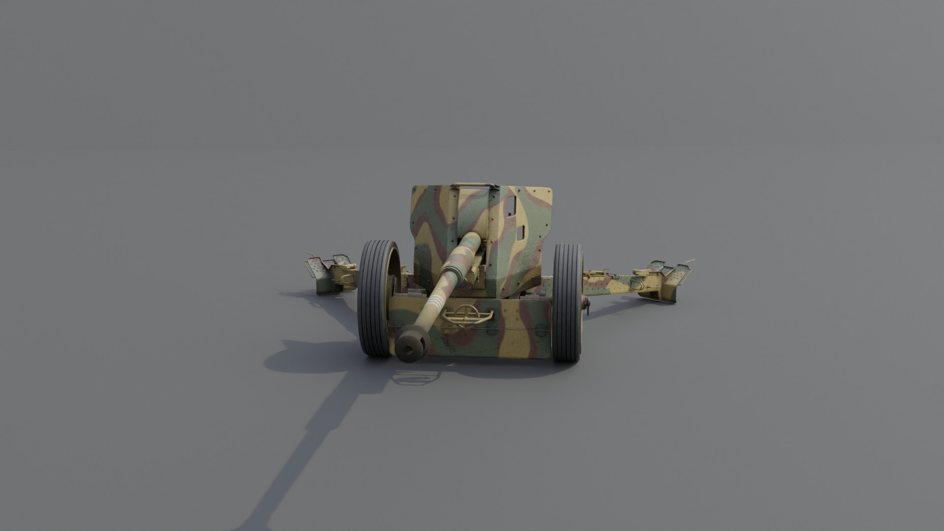 88 mm Pak 43 Anti-Tank Gun Low-poly 3D model_14