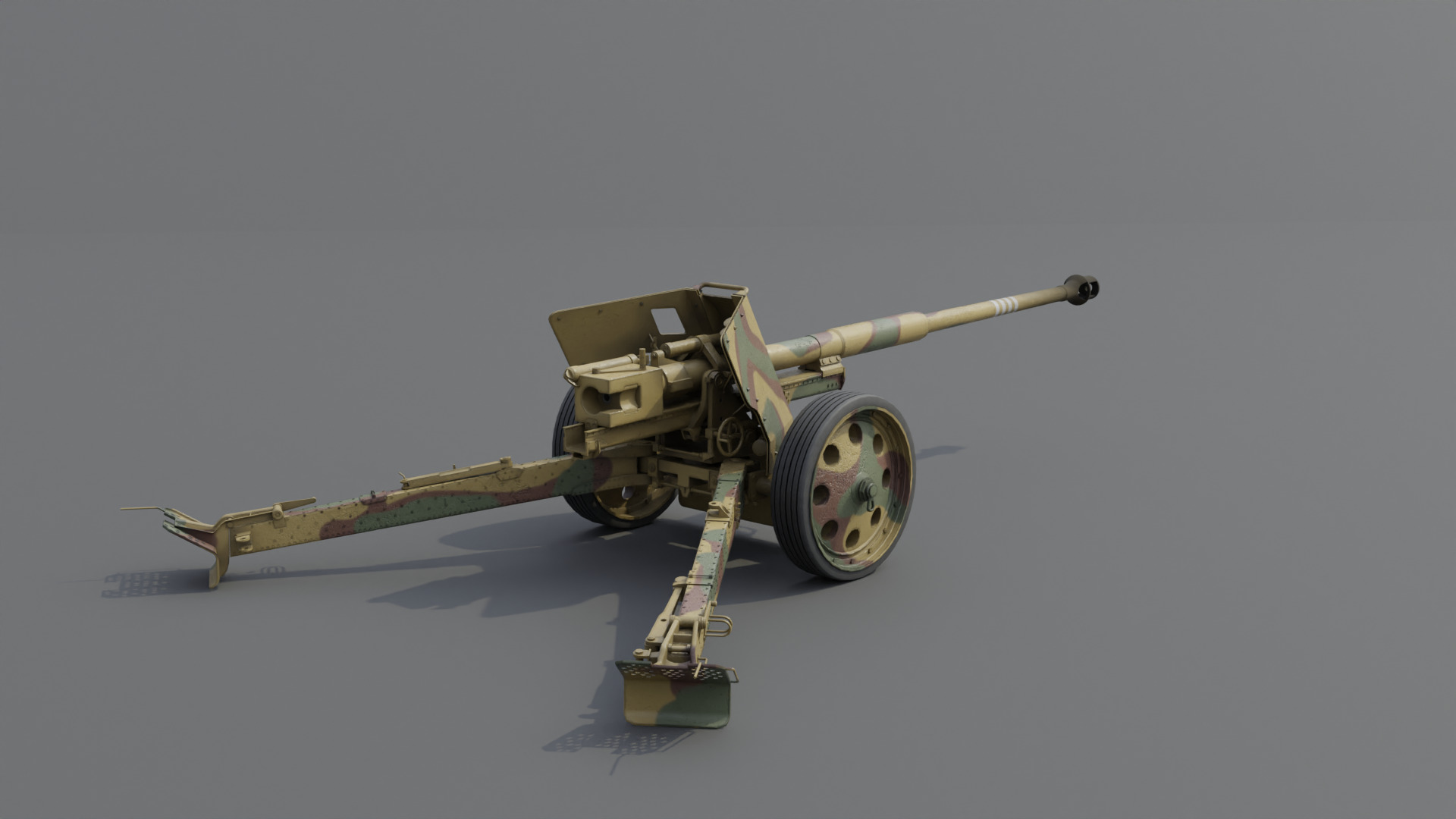 88 mm Pak 43 Anti-Tank Gun Low-poly 3D model_18
