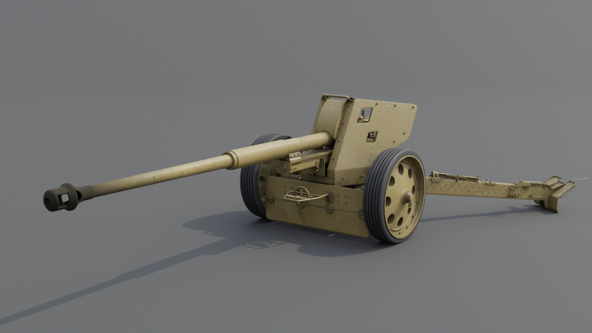 88 mm Pak 43 Anti-Tank Gun Low-poly 3D model_9