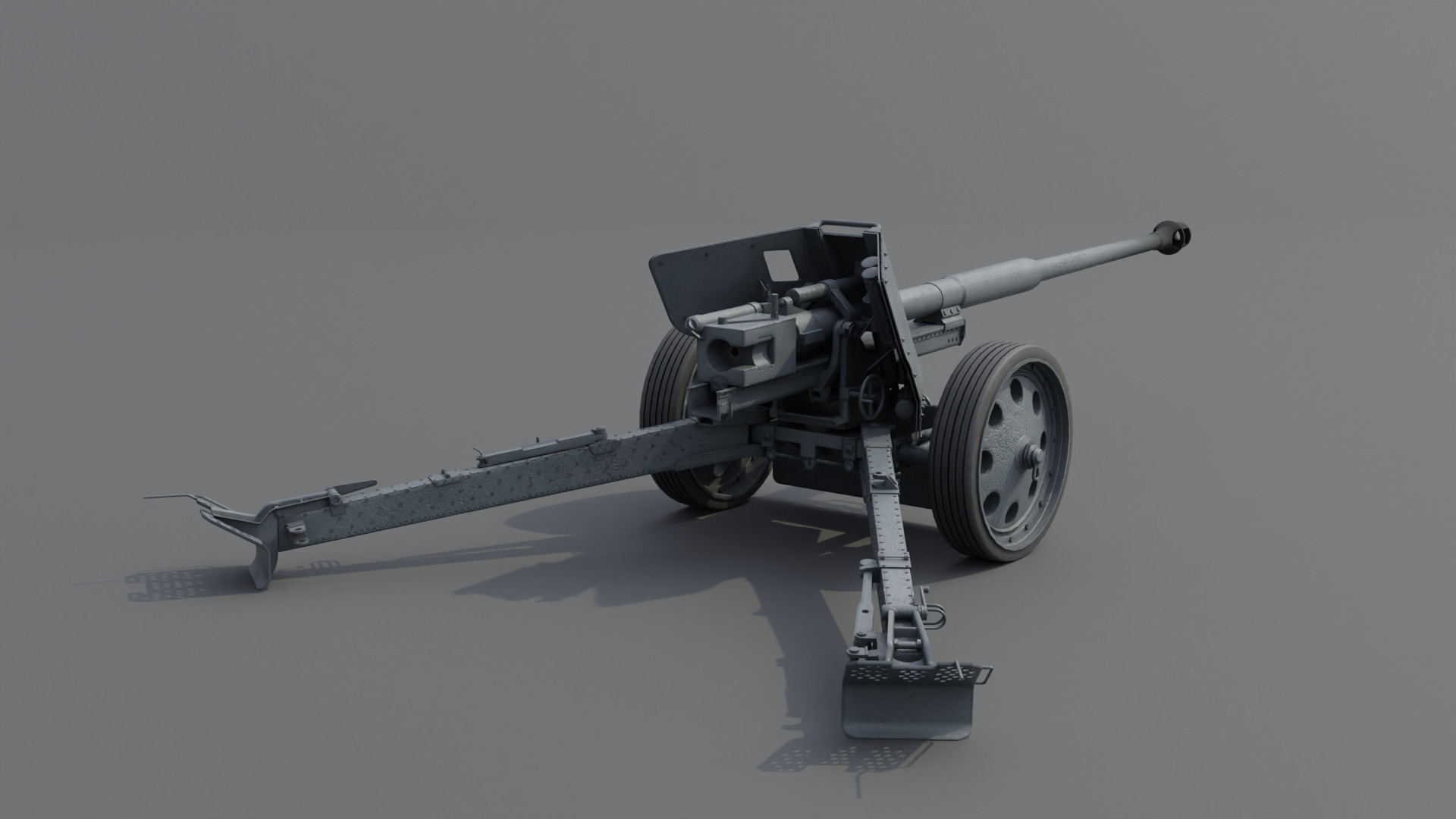 88 mm Pak 43 Anti-Tank Gun Low-poly 3D model_3