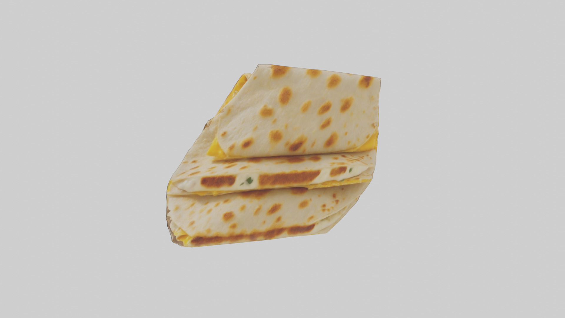 Chicken and cheese quesadilla model 3D model_1