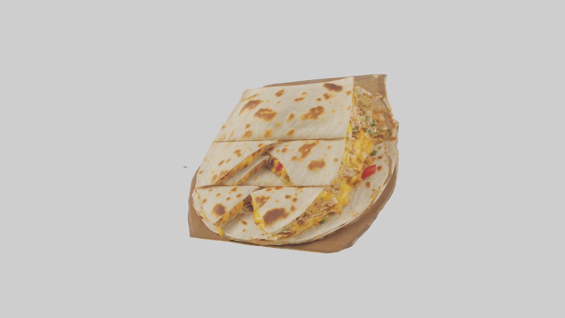 Chicken and cheese quesadilla model 3D model_8