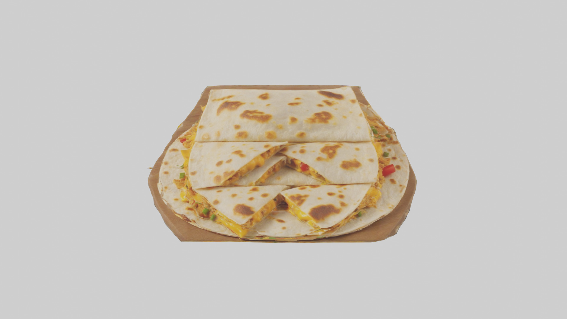 Chicken and cheese quesadilla model 3D model_9