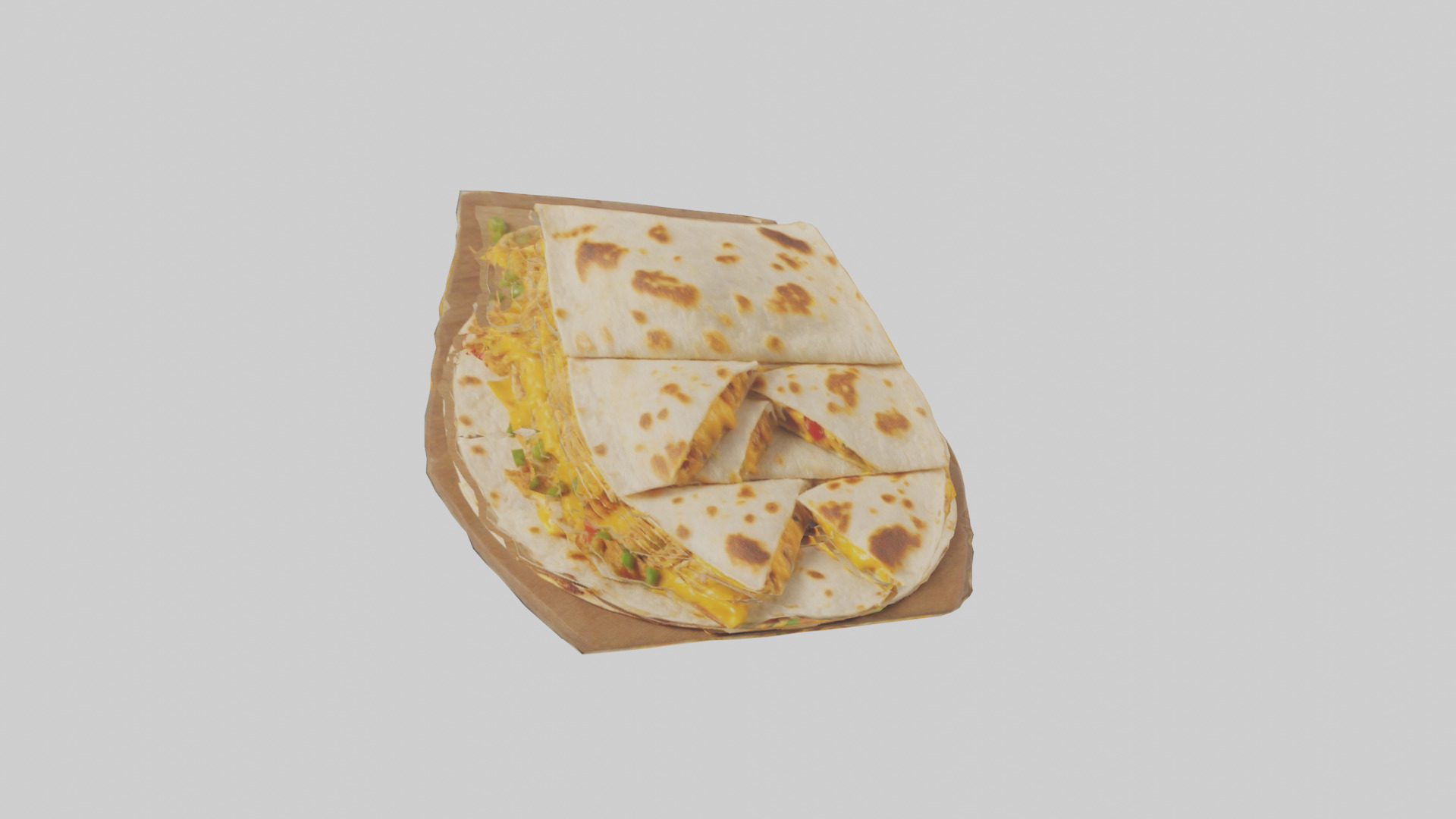 Chicken and cheese quesadilla model 3D model_11
