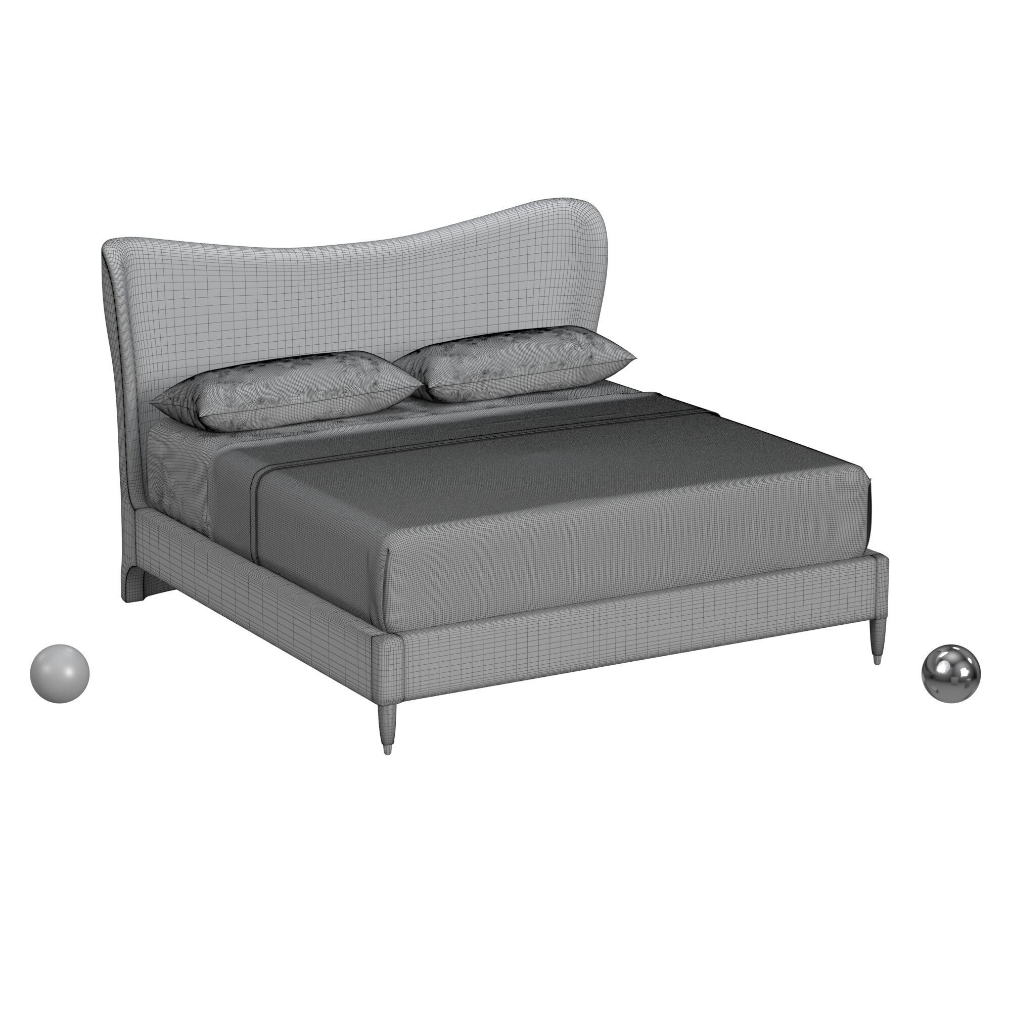 Uttermost Furniture - Upholstered Bed 3D model_3