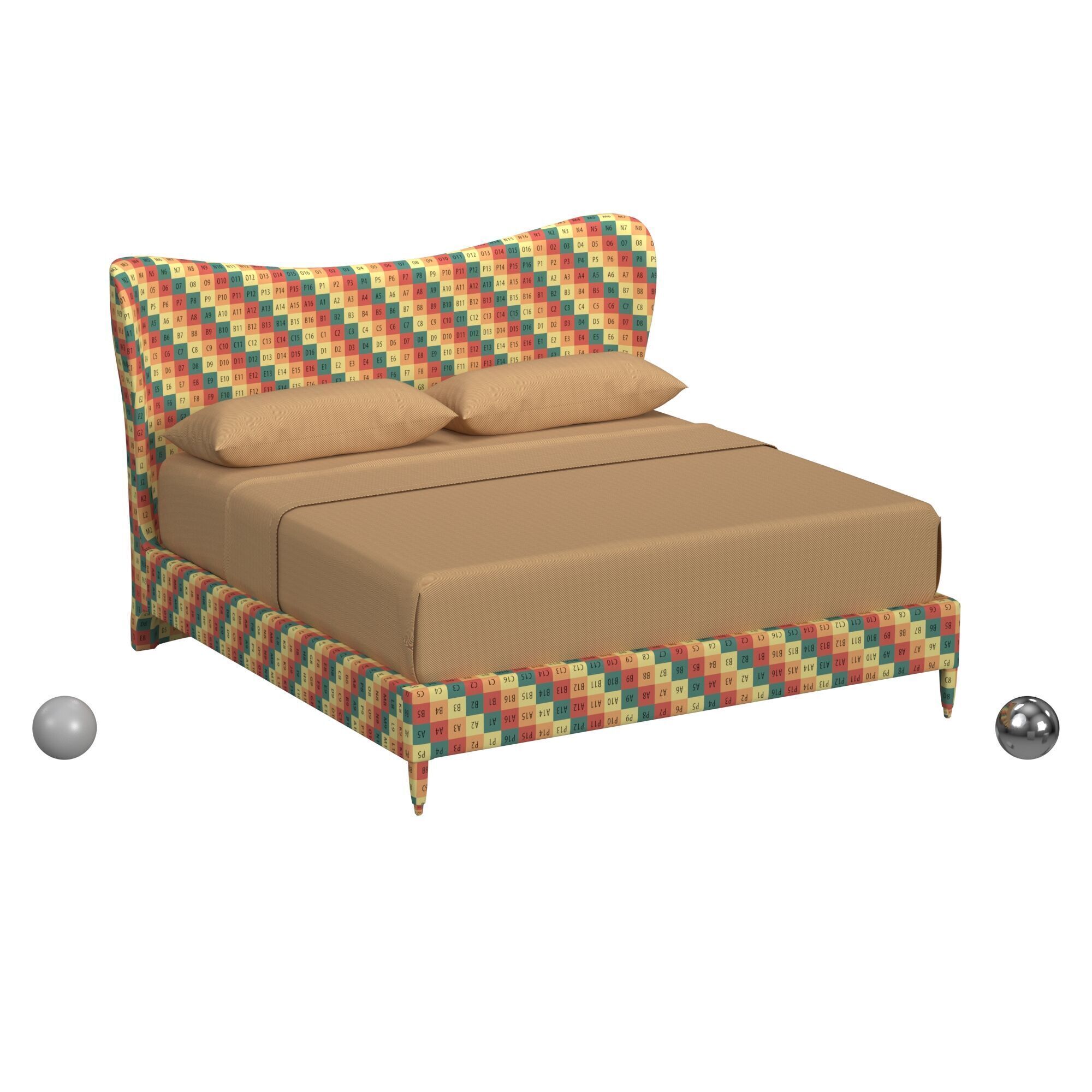 Uttermost Furniture - Upholstered Bed 3D model_2