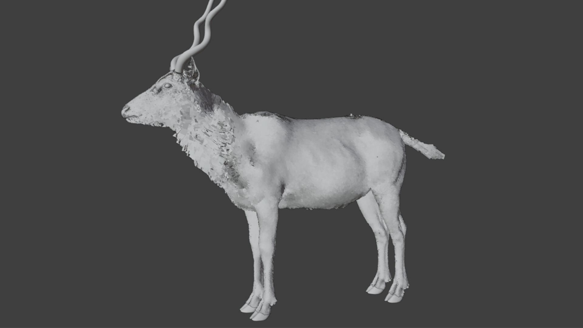 Addax Antelope Realistic 3D model_12