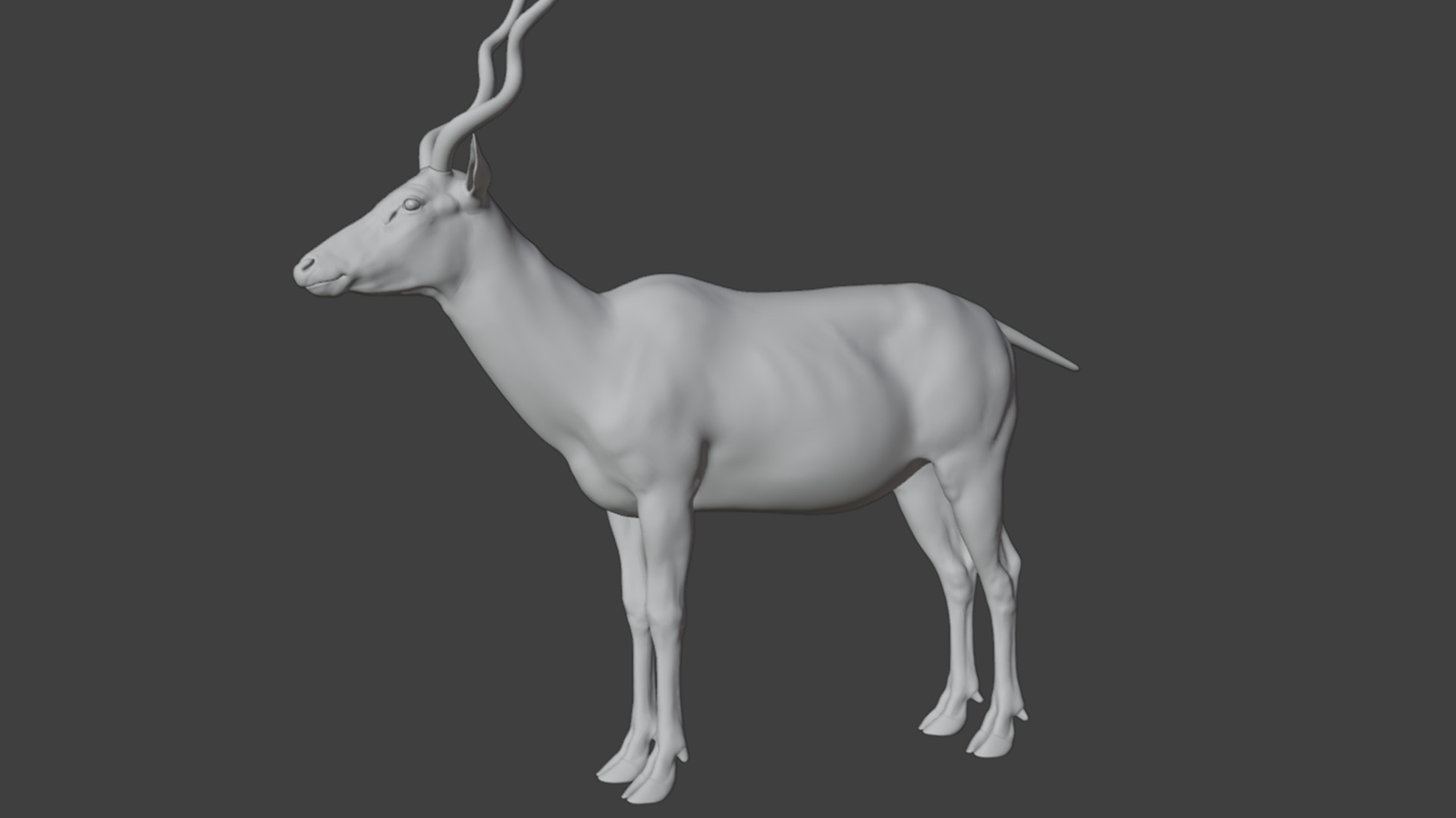 Addax Antelope Realistic 3D model_11