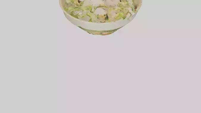 Chicken Caesar salad model 3D model 7