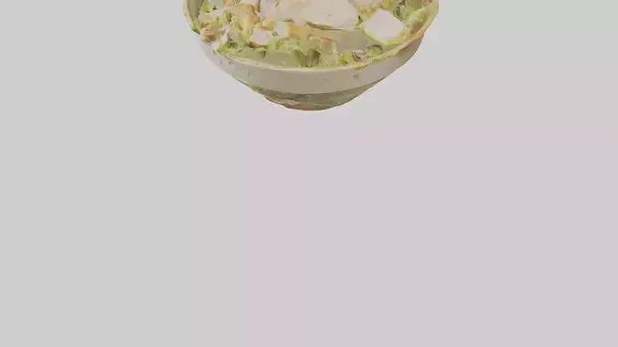 Chicken Caesar salad model 3D model 6