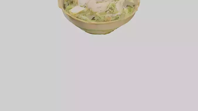 Chicken Caesar salad model 3D model 4
