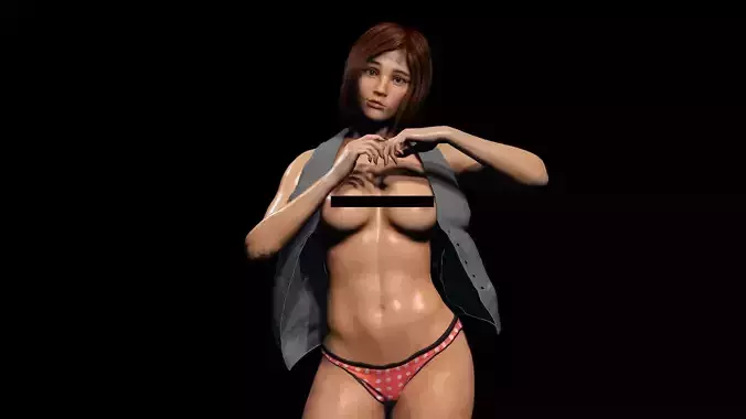 Cute Naked Girl Joy Free low-poly 3D model
