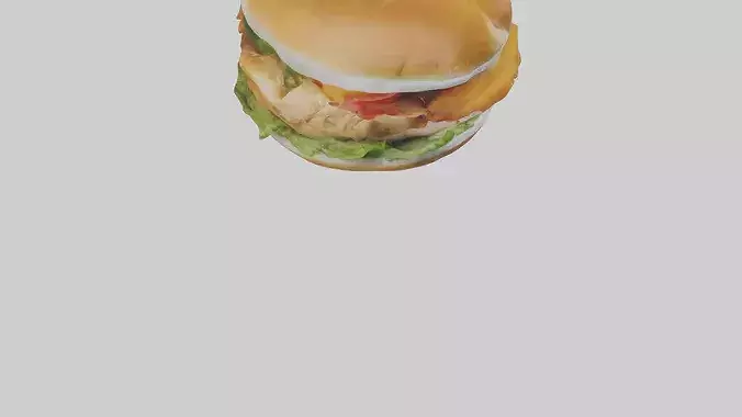 Chicken fillet sandwich model 3D model 7