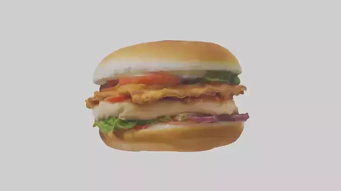 Chicken fillet sandwich model 3D model 2