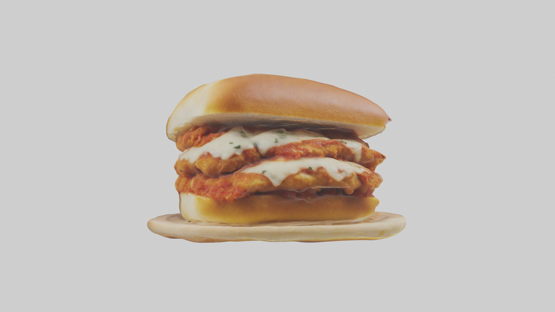 Chicken parmigiana sandwich model 3D model_9