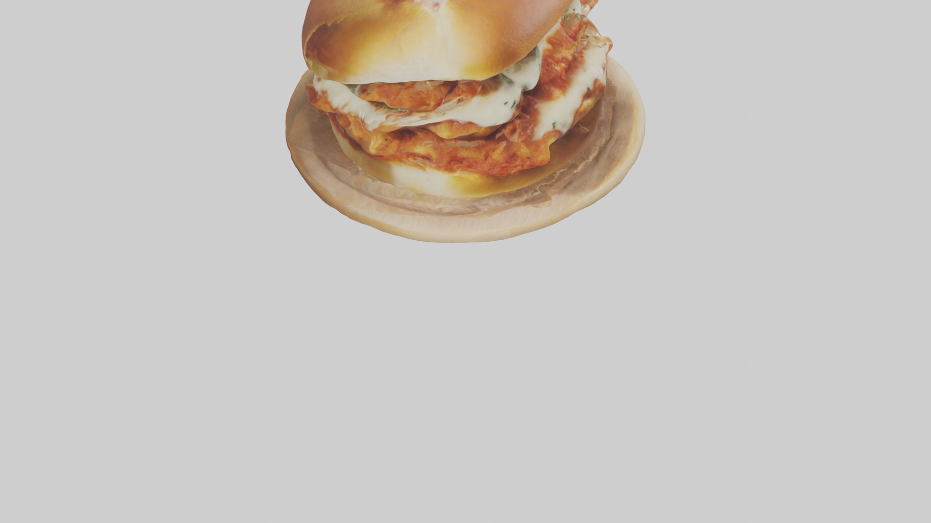 Chicken parmigiana sandwich model 3D model_6