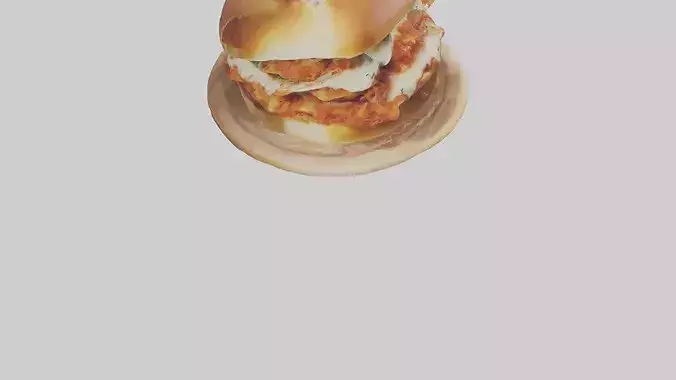 Chicken parmigiana sandwich model 3D model 7