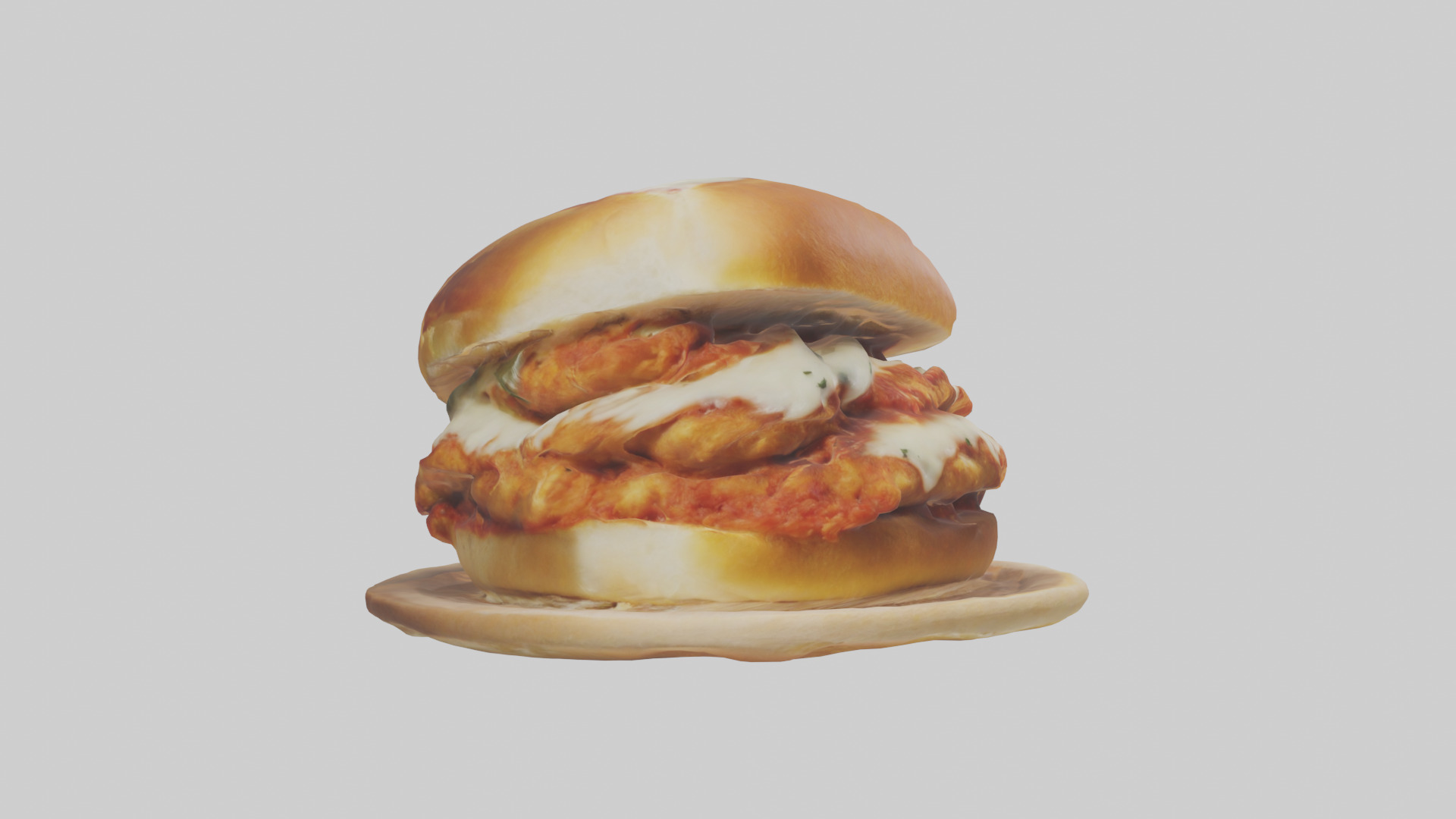 Chicken parmigiana sandwich model 3D model_7