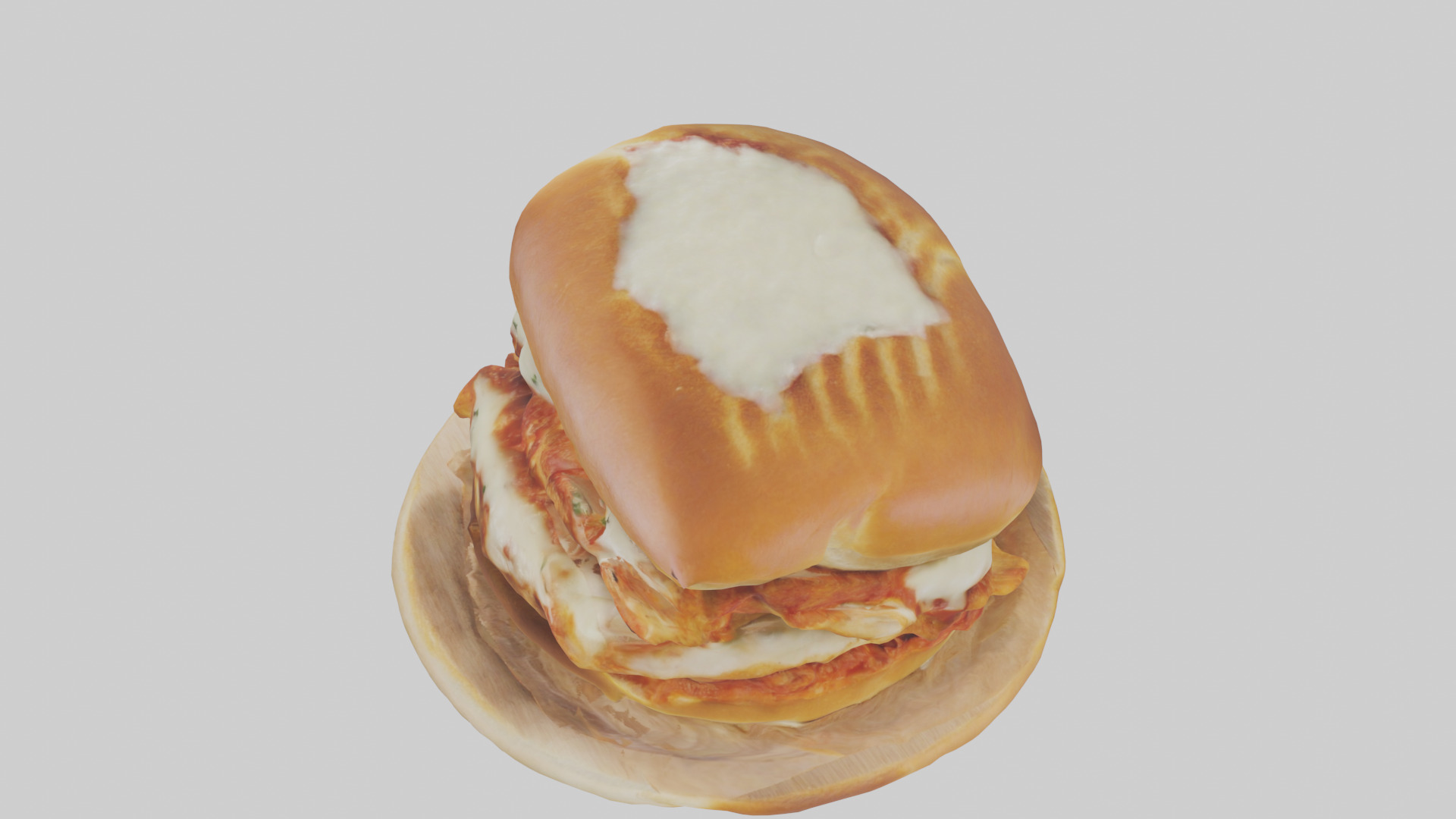 Chicken parmigiana sandwich model 3D model_17