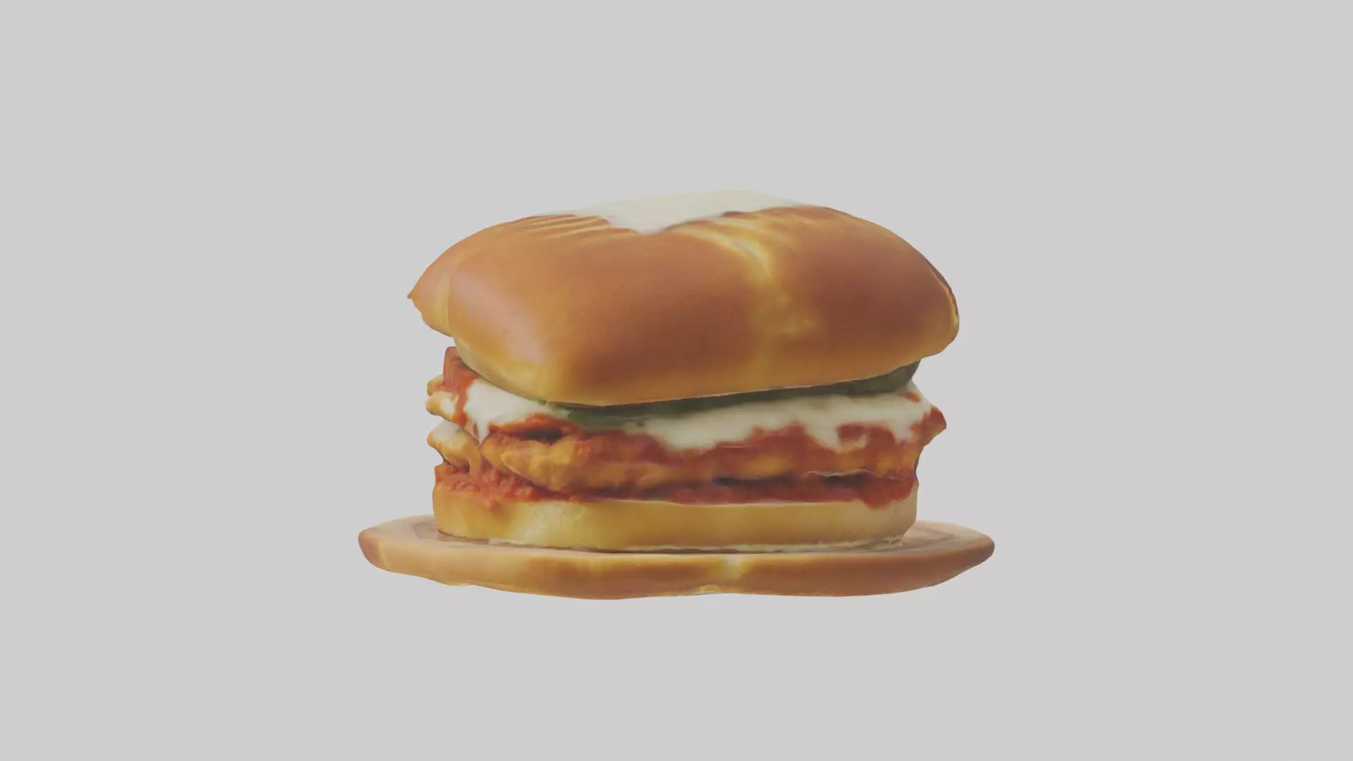 Chicken parmigiana sandwich model 3D model_0