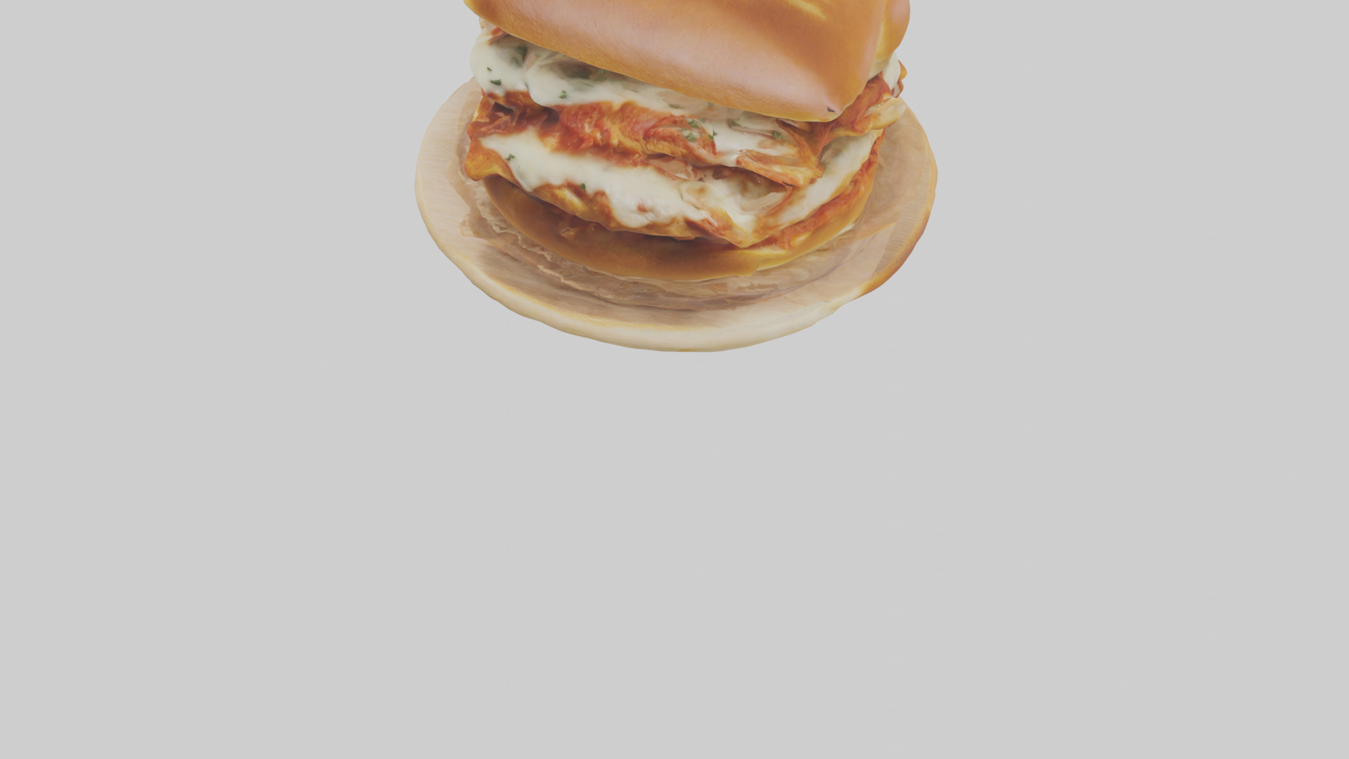 Chicken parmigiana sandwich model 3D model_5