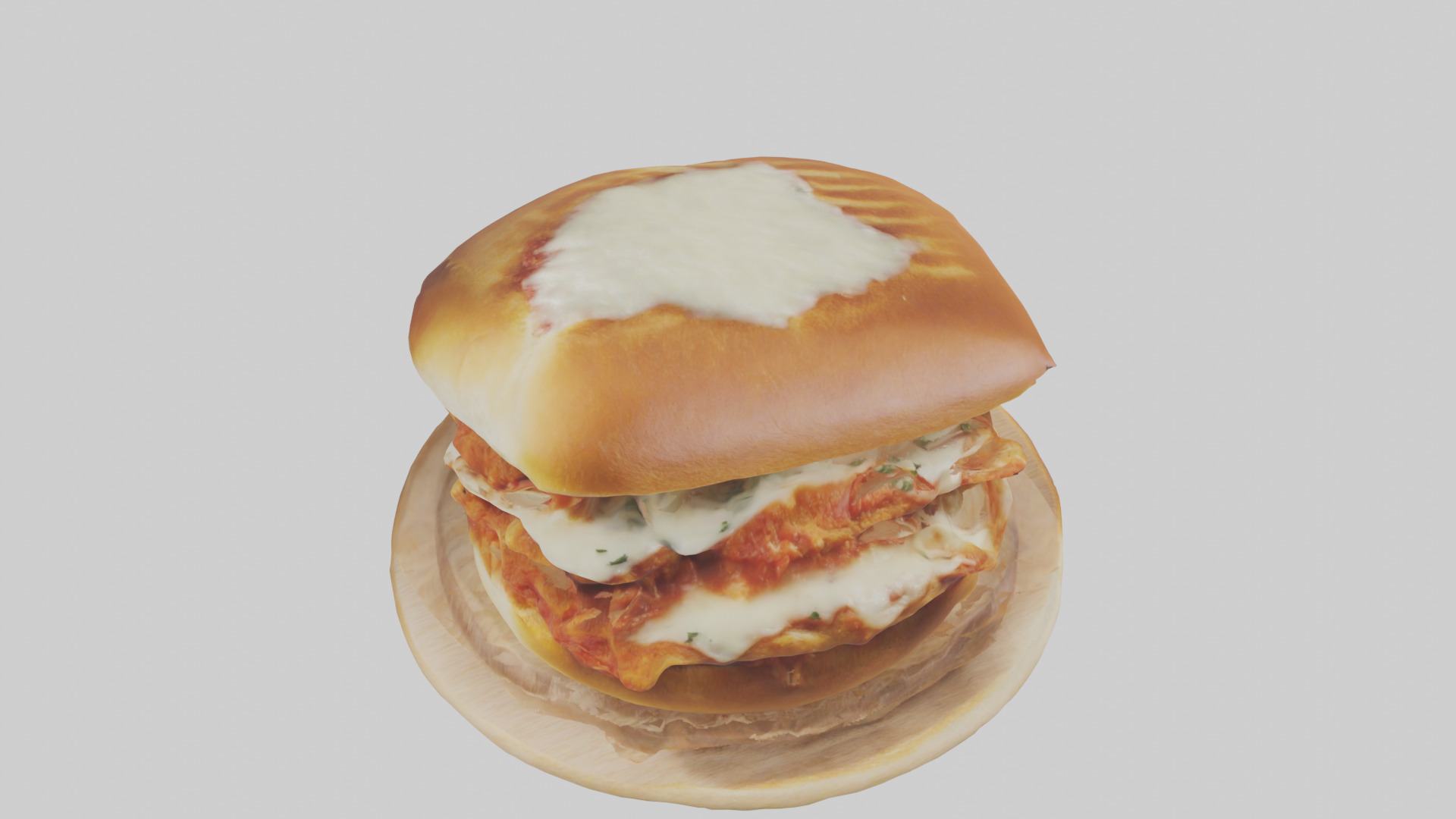 Chicken parmigiana sandwich model 3D model_16