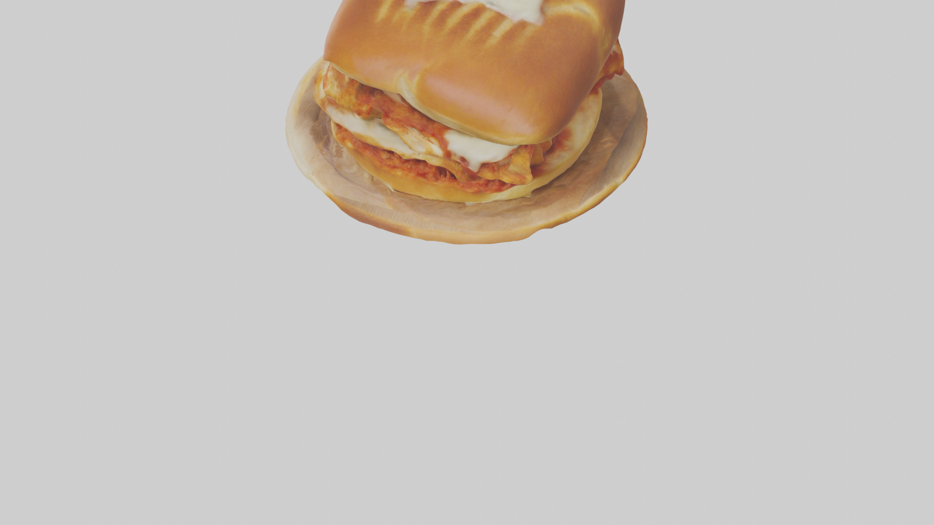 Chicken parmigiana sandwich model 3D model_3