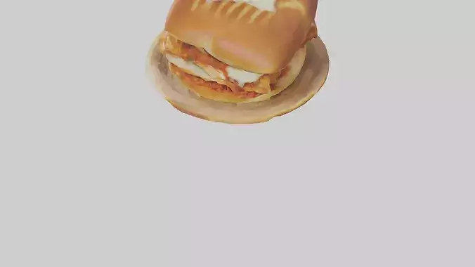 Chicken parmigiana sandwich model 3D model 4