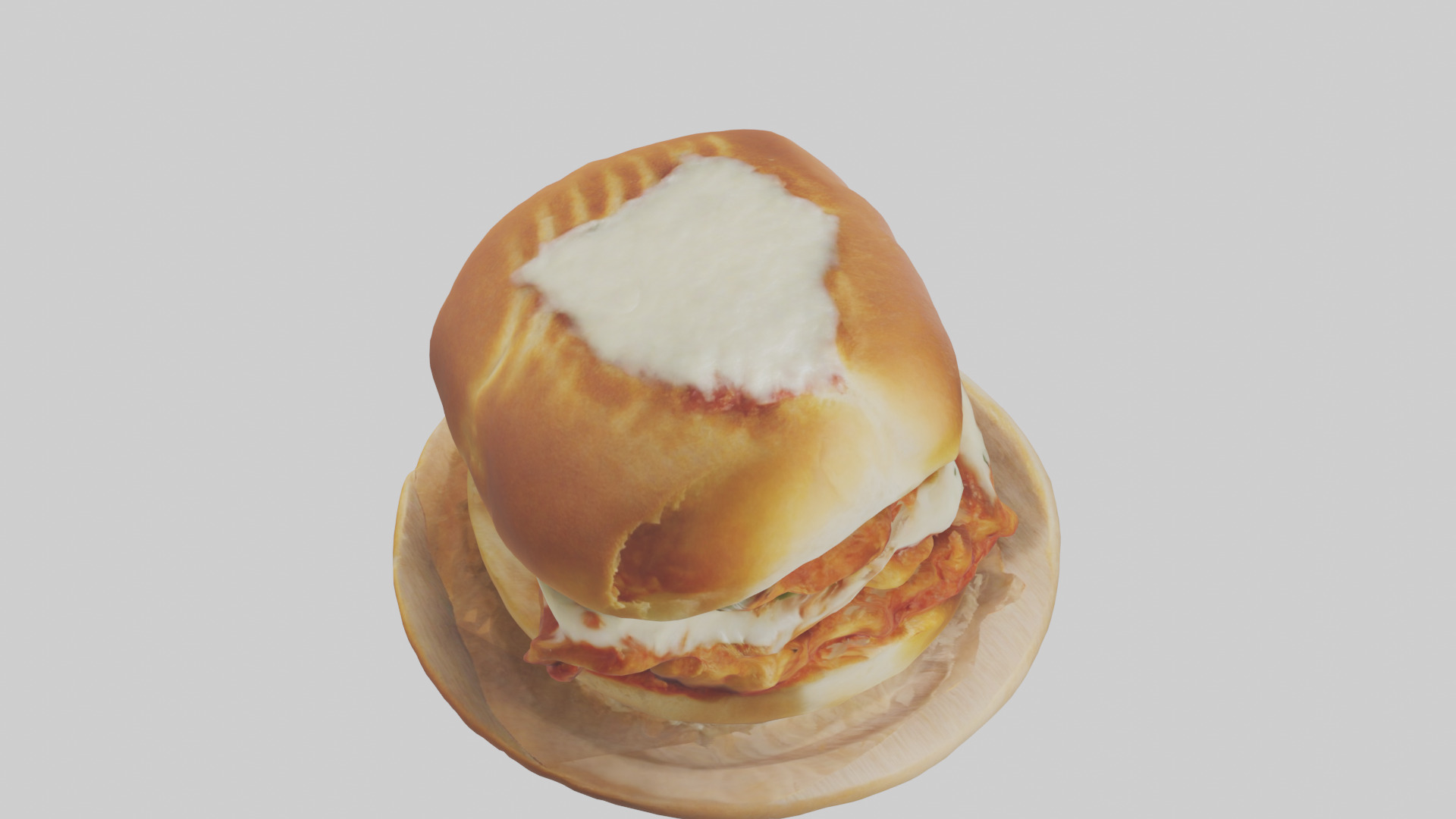 Chicken parmigiana sandwich model 3D model_18