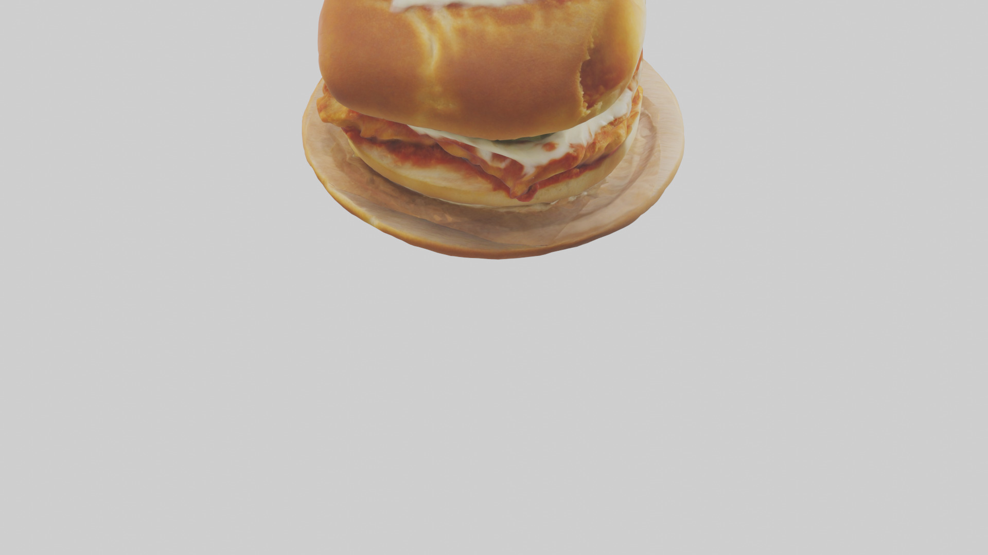 Chicken parmigiana sandwich model 3D model_4