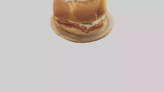 Chicken parmigiana sandwich model 3D model 5