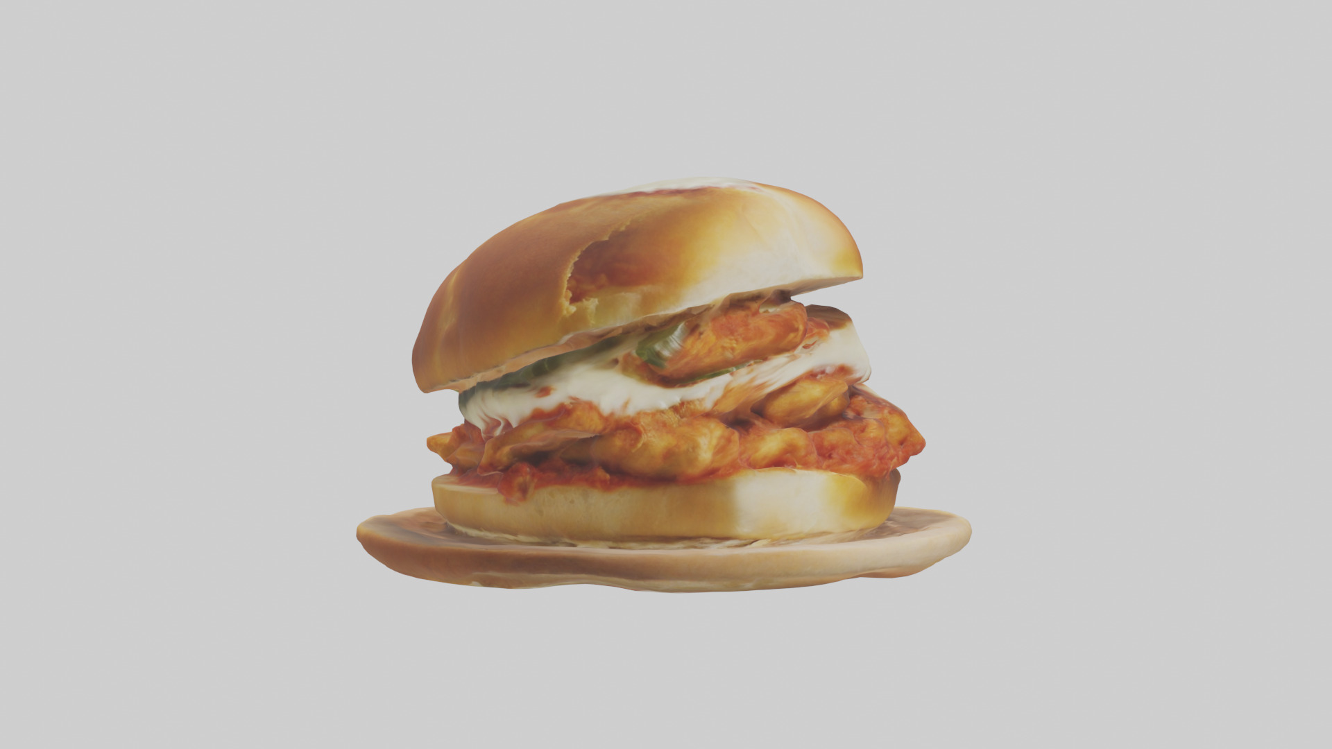 Chicken parmigiana sandwich model 3D model_13