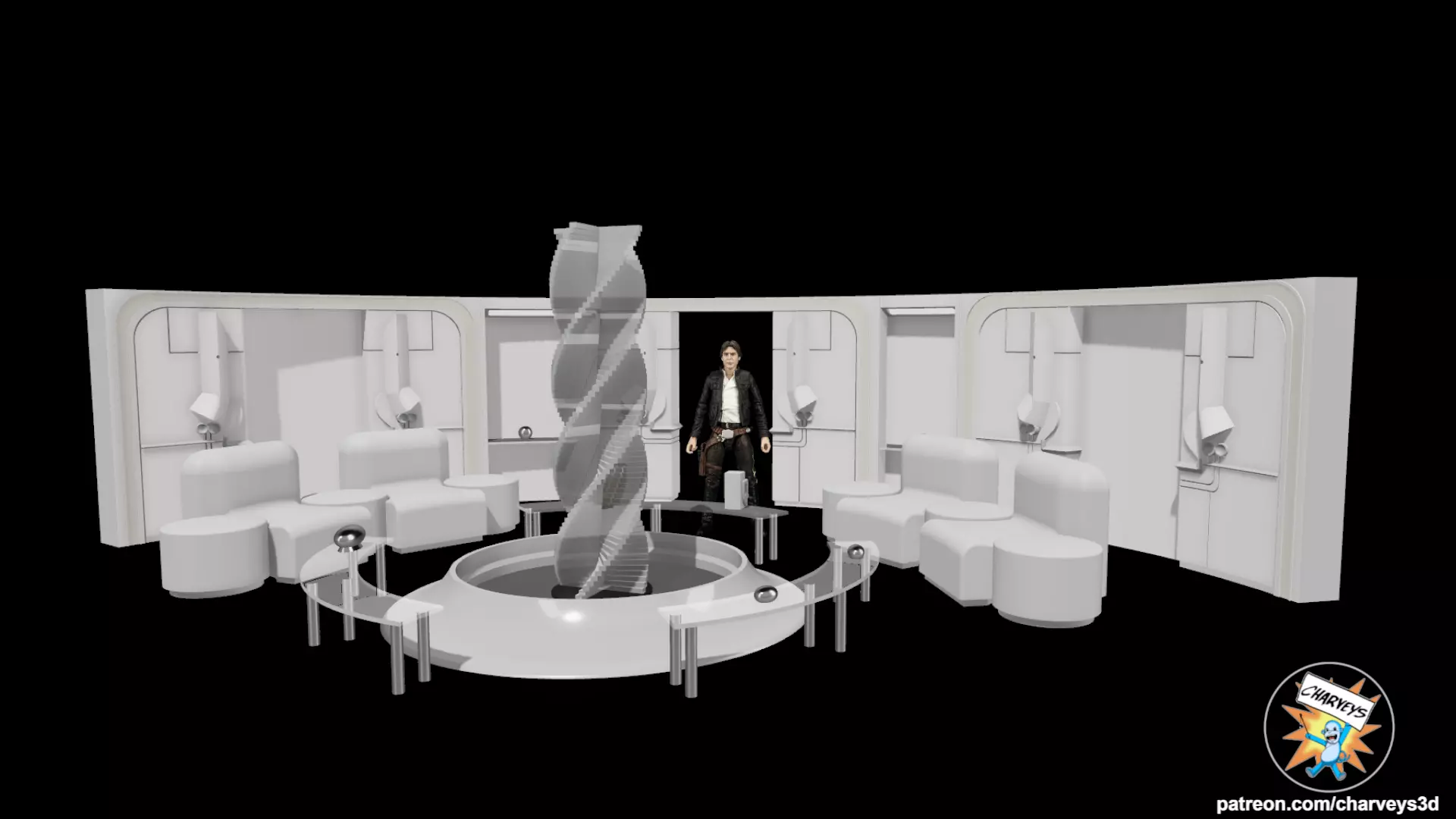 Star Wars Cloud City Lounge Diorama for 4 and 6 inch figures 3D print model