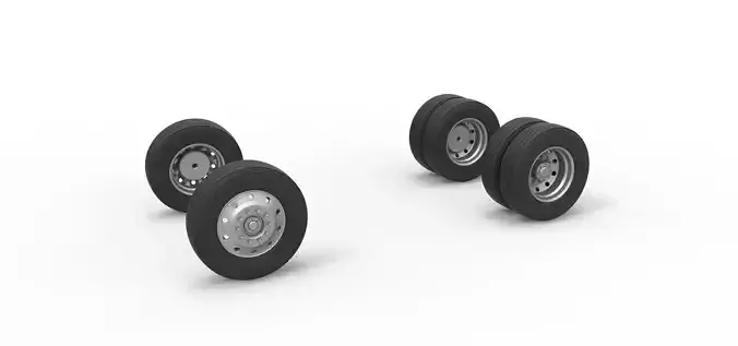 Wheel Set of Vintage GATR Racing Semi truck V2 Scale 1 to 25
