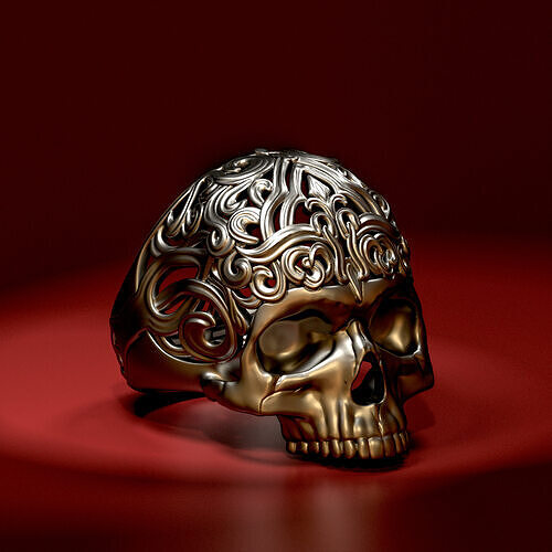 Skull Ring CAD 3D print model