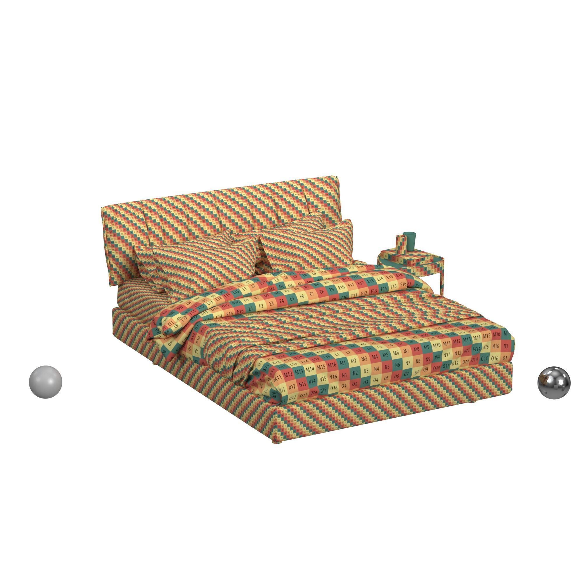 Fluttua Replis Bed Lago designed by Daniele Lago 3D model_2