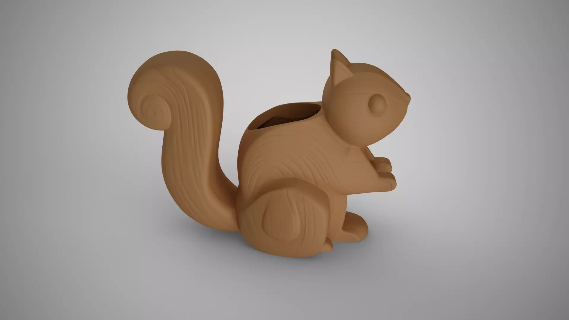 Wood Look Squirrel Penholder 3D print model_0