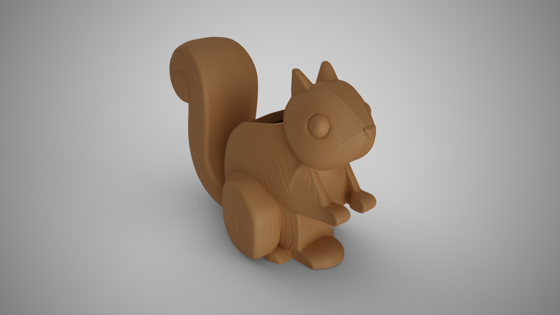 Wood Look Squirrel Penholder 3D print model_7