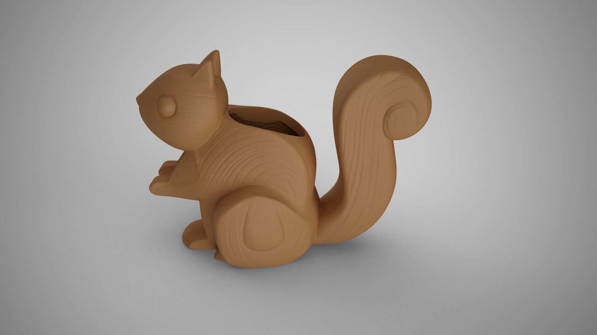 Wood Look Squirrel Penholder 3D print model_4