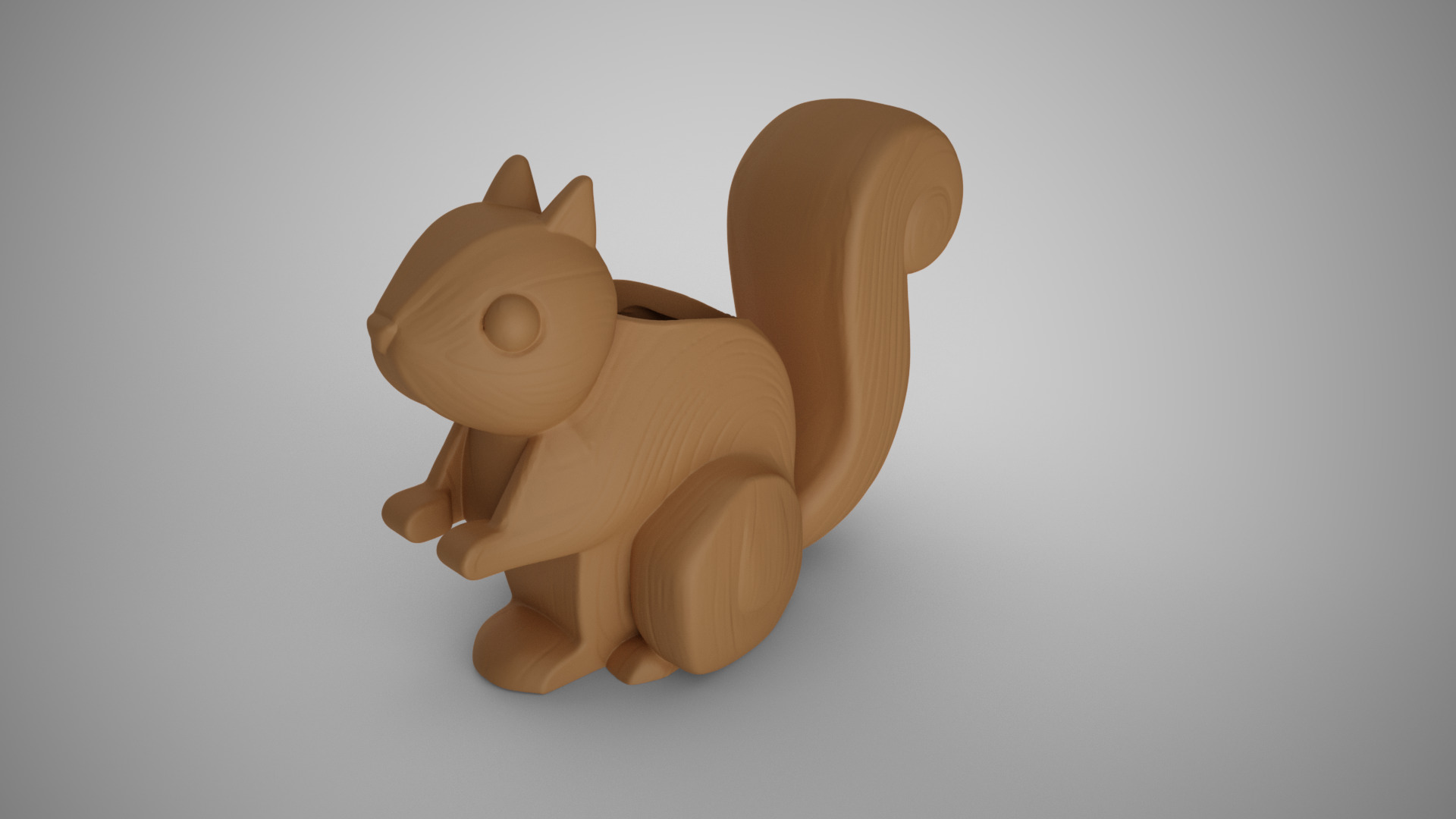 Wood Look Squirrel Penholder 3D print model_5