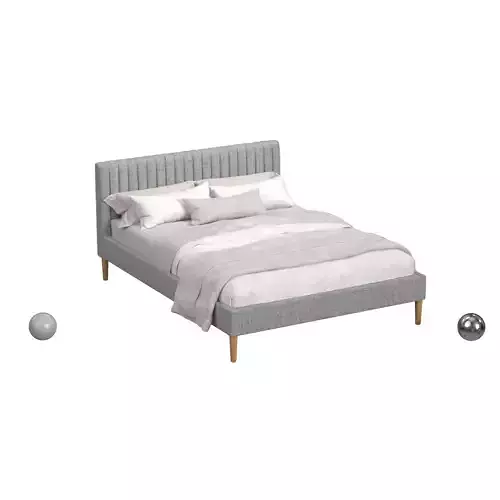 Camilla Twin Linen Pumice Channel Bed