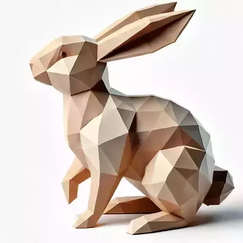 Low-Poly Rabbit Figurine