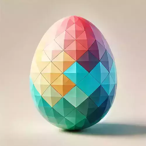 Low-Poly Easter Egg with Geometric Pattern