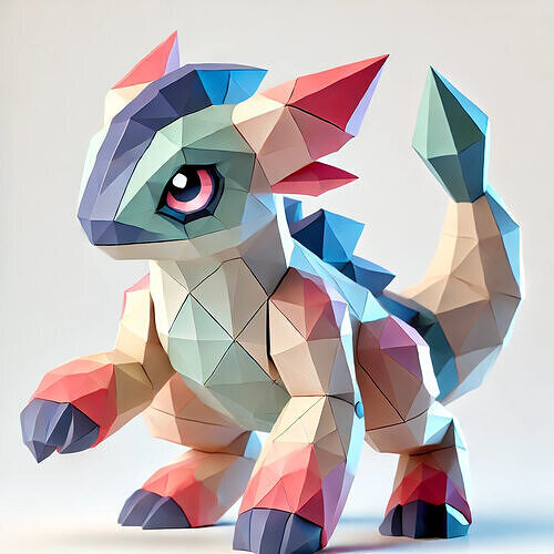 Low-Poly Creature Figurine 2 3D model