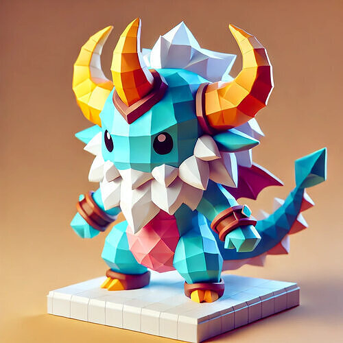 Low-Poly Creature Figurine 3D model