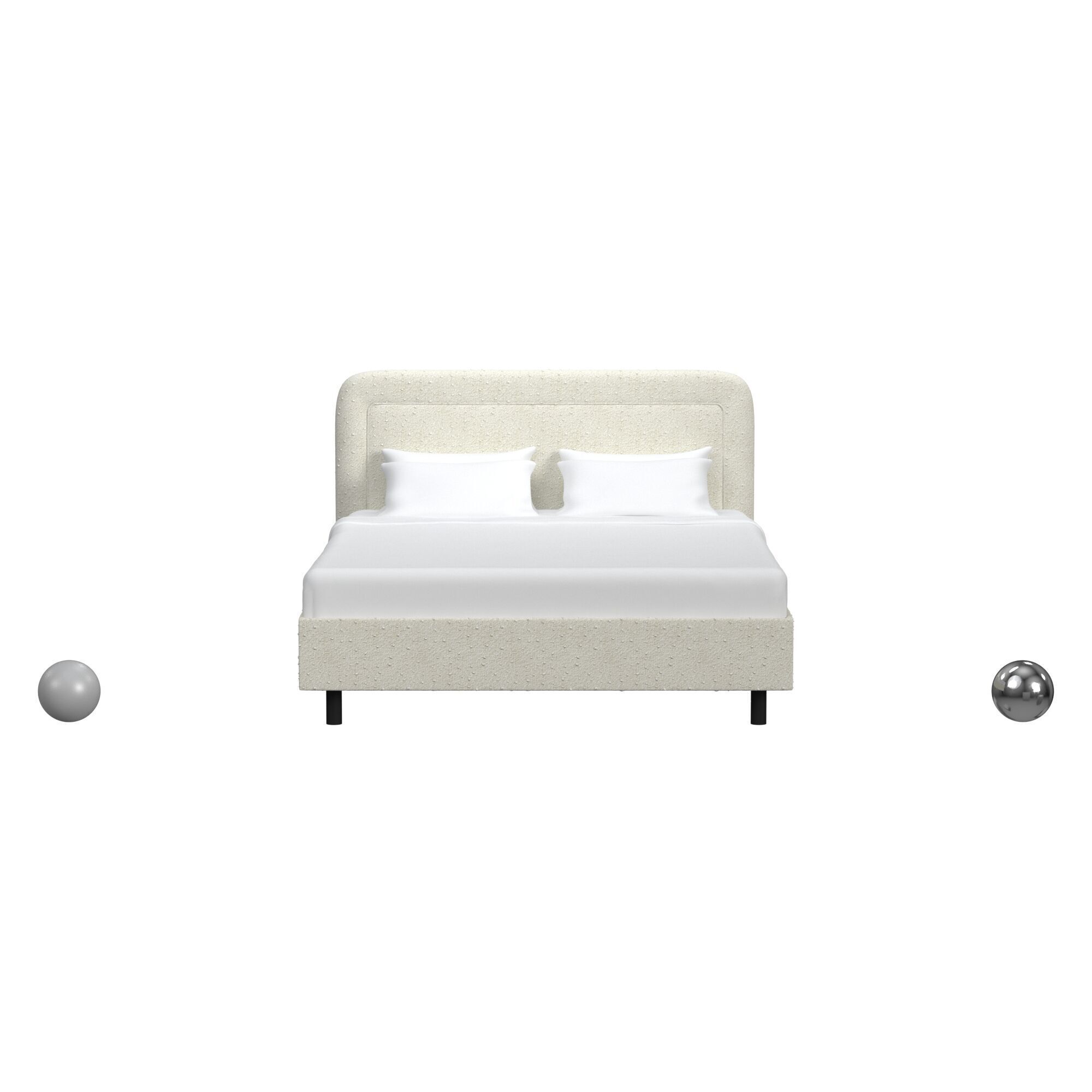 Gwendolyn Upholstered Platform Bed 3D model_1