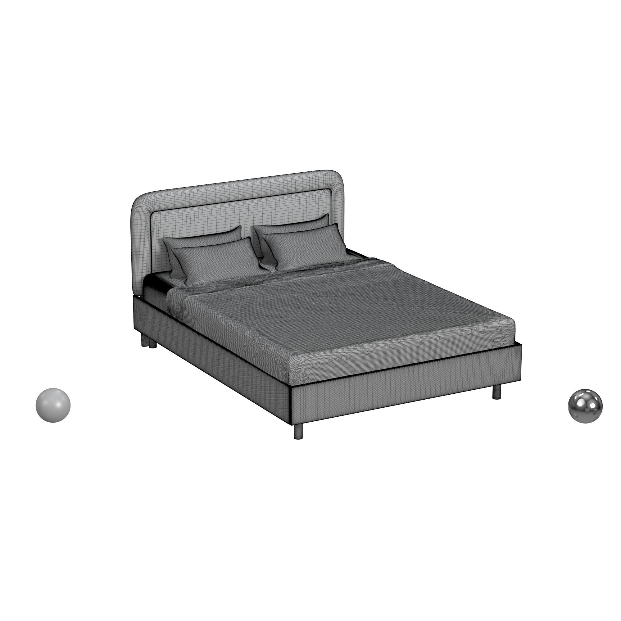 Gwendolyn Upholstered Platform Bed 3D model_3