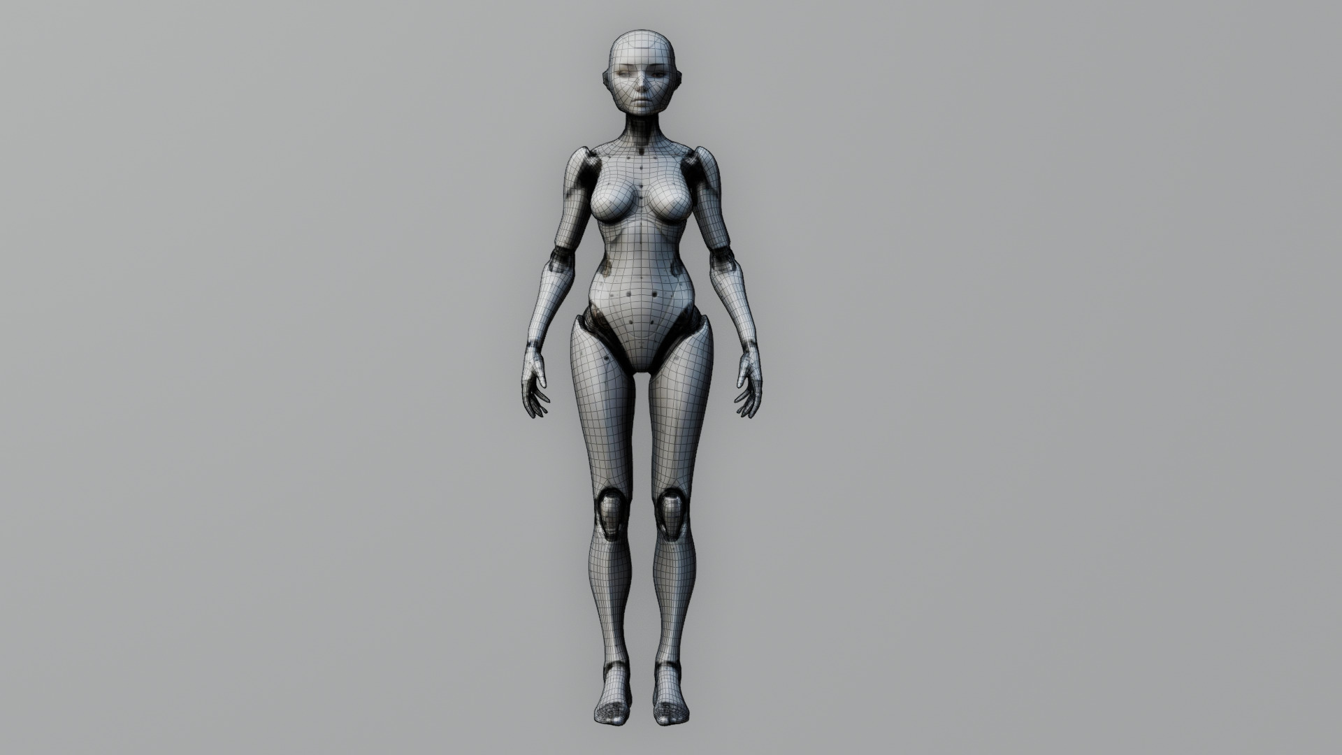 Diverse 3D Body Collection Female Robot Cartoon Kid  More Low-poly 3D model_14